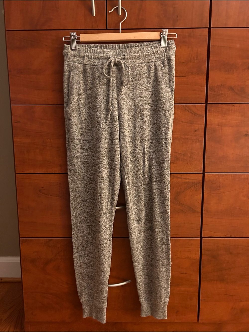 Women’s Gray Knit Jogger Pants - Drawstring Waist XSP